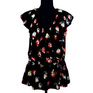 Ralph Lauren Floral Peplum Short Sleeve Blouse
